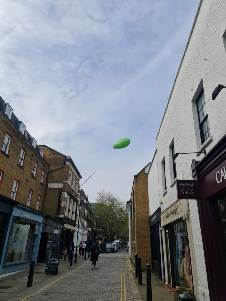 Helium Blimp Branded On Display In London 